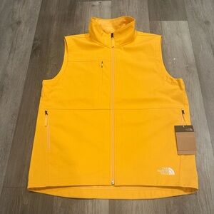 The North Face Vest Mens Large Yellow Camden Soft Shell Full Zip NWOT